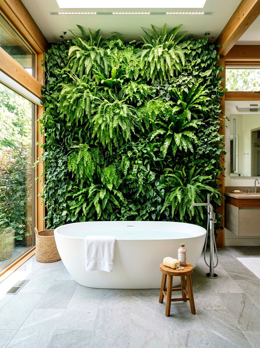 Indoor Green Wall - 30 mini spa room ideas