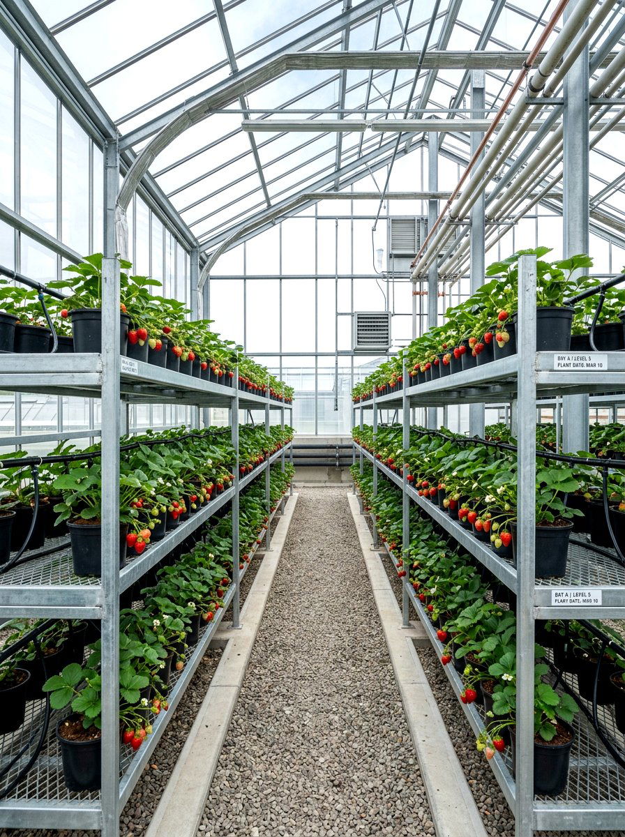 Indoor Greenhouse Berry Shelving - 30 berry patch layout ideas