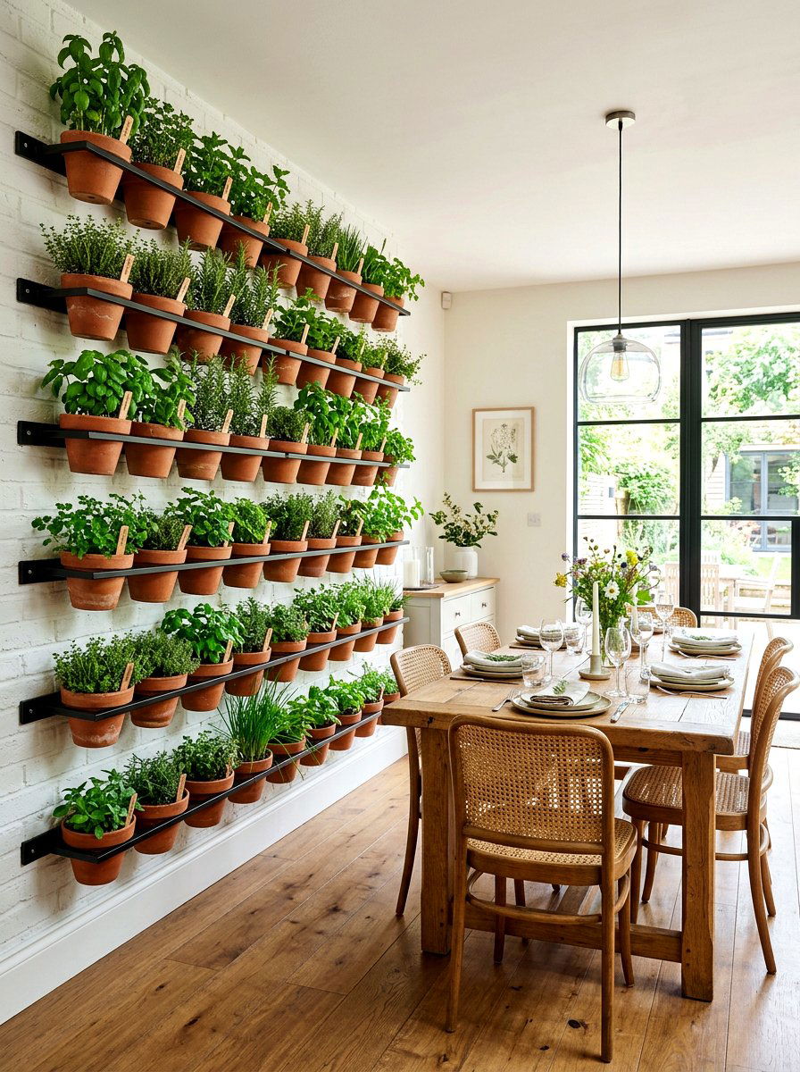 Indoor Herb Garden Wall - 30 cafe style dining ideas