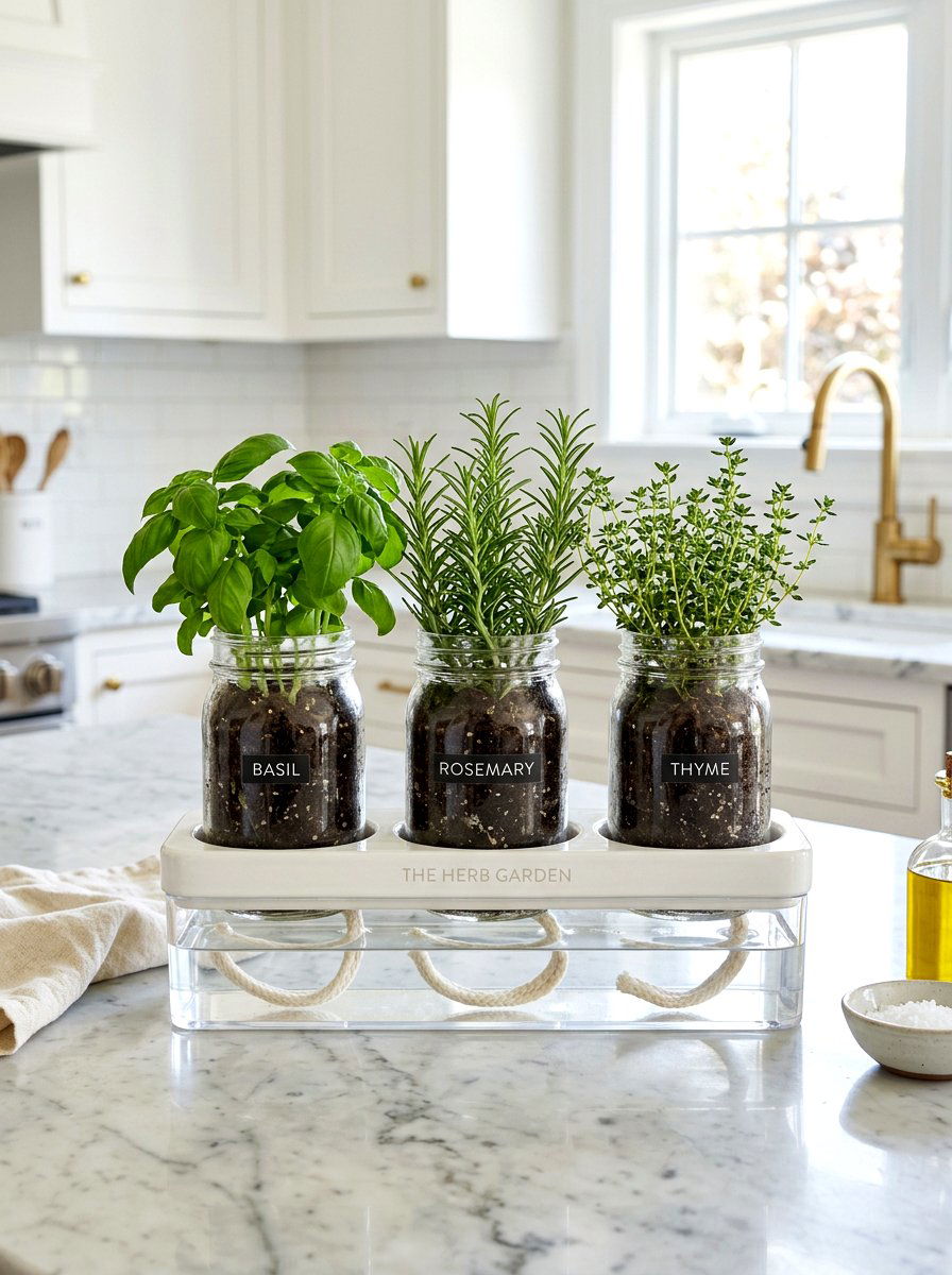 Indoor Herb Reservoir - 30 herb garden watering ideas