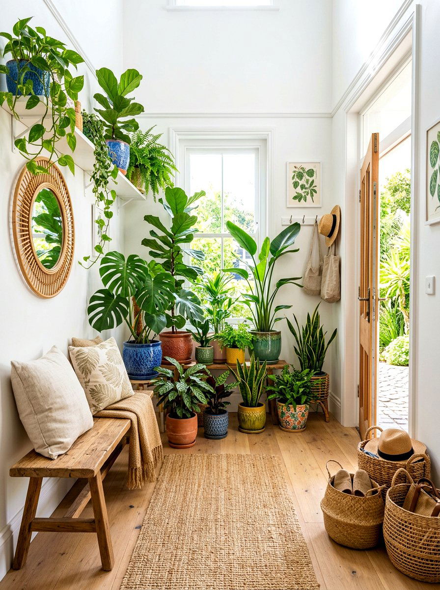 Indoor Jungle Entryway - 30 dopamine entryway ideas