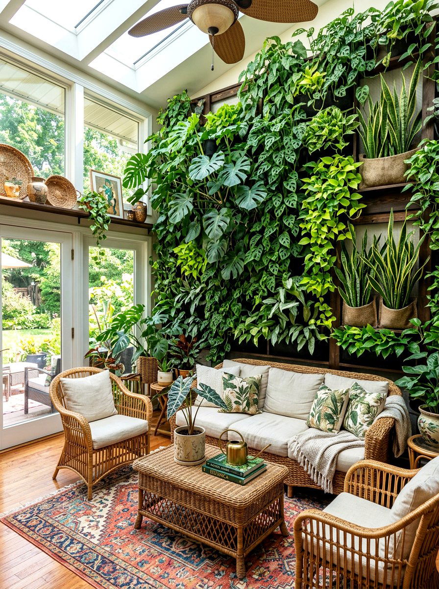 Indoor Jungle Plant Walls - 30 maximalist decor ideas