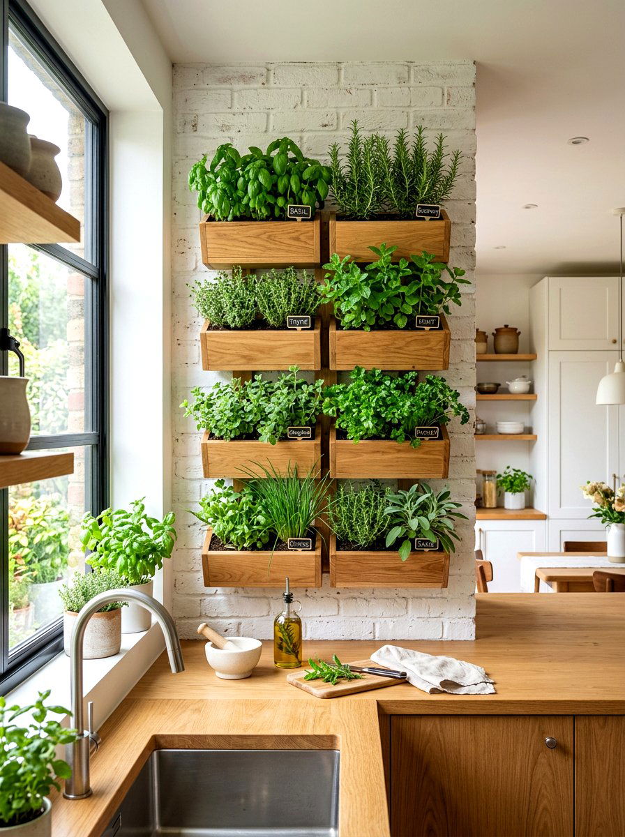 Indoor Kitchen Herb Garden - 30 eco friendly kitchen ideas