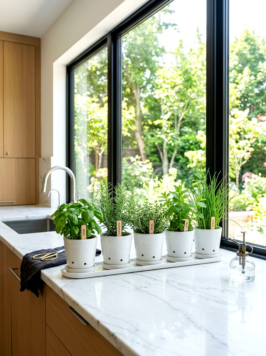 Indoor Kitchen Herb Station - 30 herb garden corner ideas
