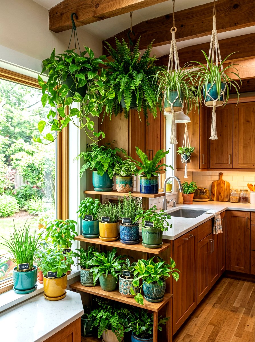 Indoor Kitchen Plants - 30 maximalist kitchen ideas