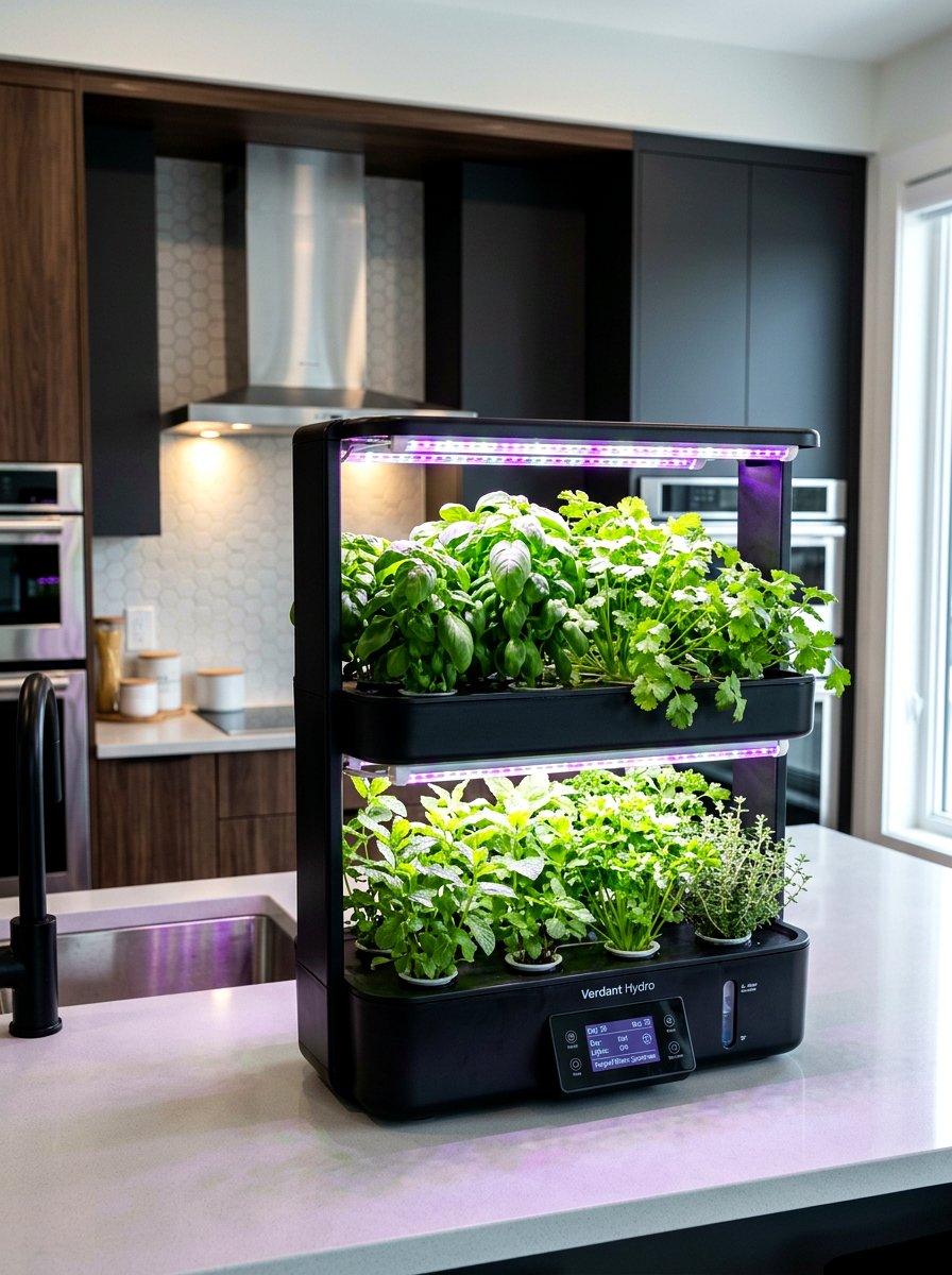 Indoor LED Herb Garden - 30 herb garden bed ideas