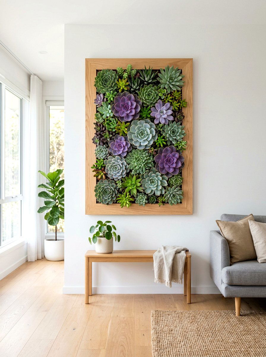 Indoor Living Picture Frame - 30 vertical succulent garden ideas