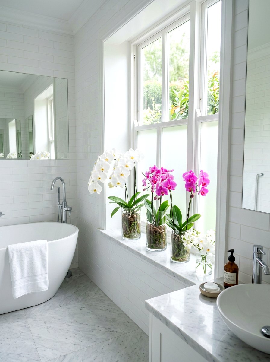 Indoor Orchid Window Ledge - 30 windowsill planter ideas