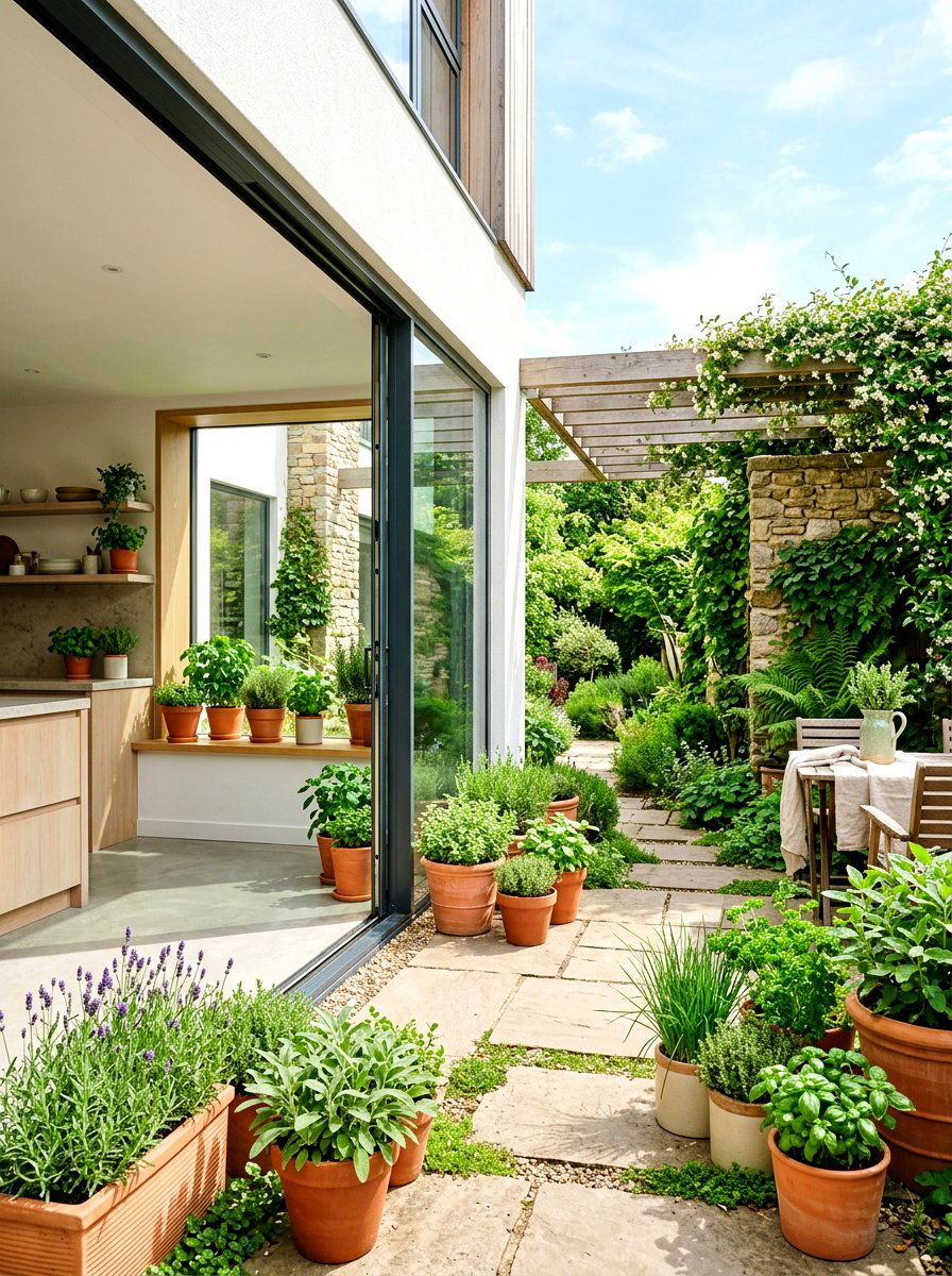 Indoor Outdoor Kitchen Herb Garden - 30 courtyard herb garden ideas