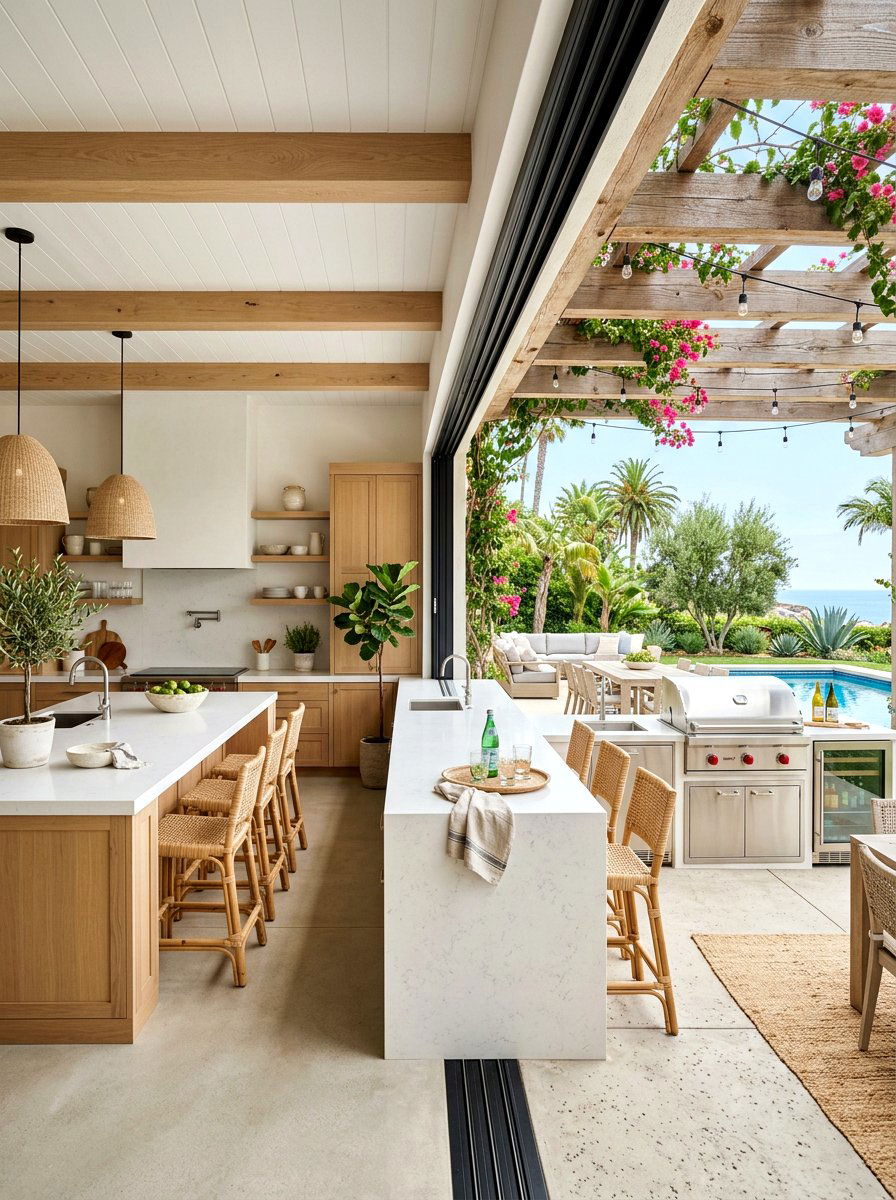 Indoor Outdoor Kitchen - 30 California casual kitchen ideas