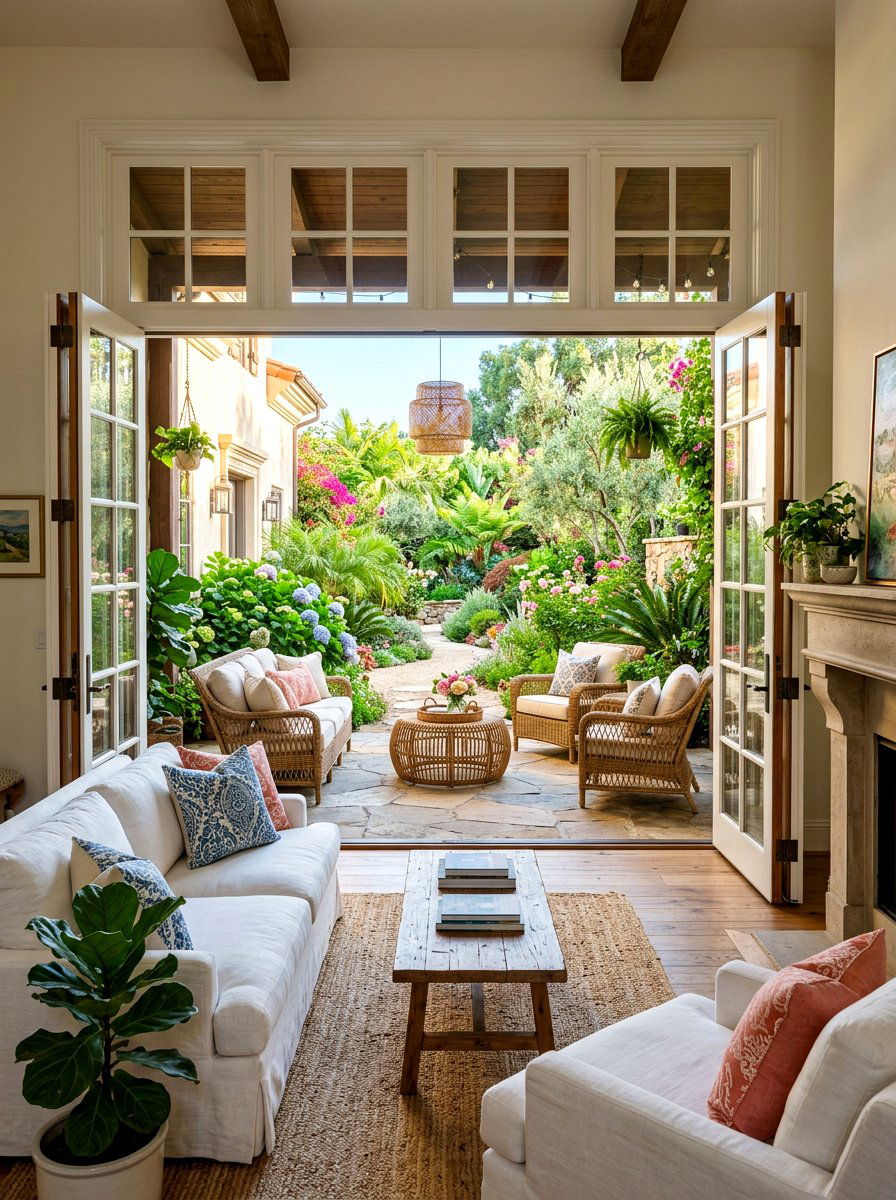 Indoor Outdoor Living Room - 30 Nancy Meyers living room ideas