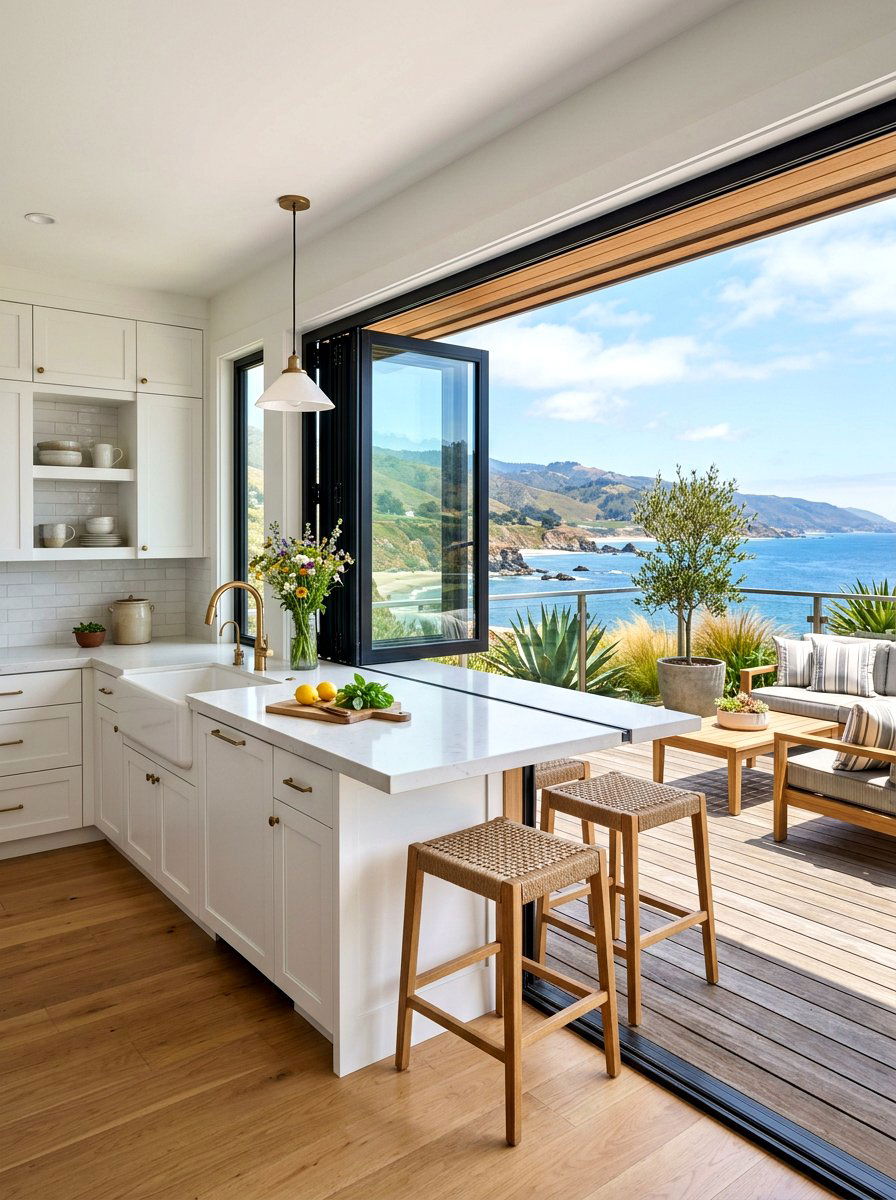 Indoor Outdoor Pass through - 30 Hamptons kitchen ideas