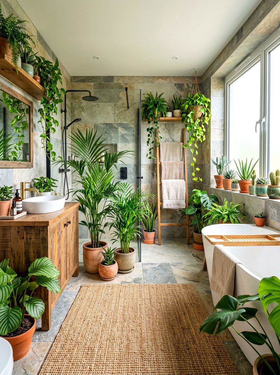 Indoor Plant Bathroom - 30 summer bathroom decor ideas