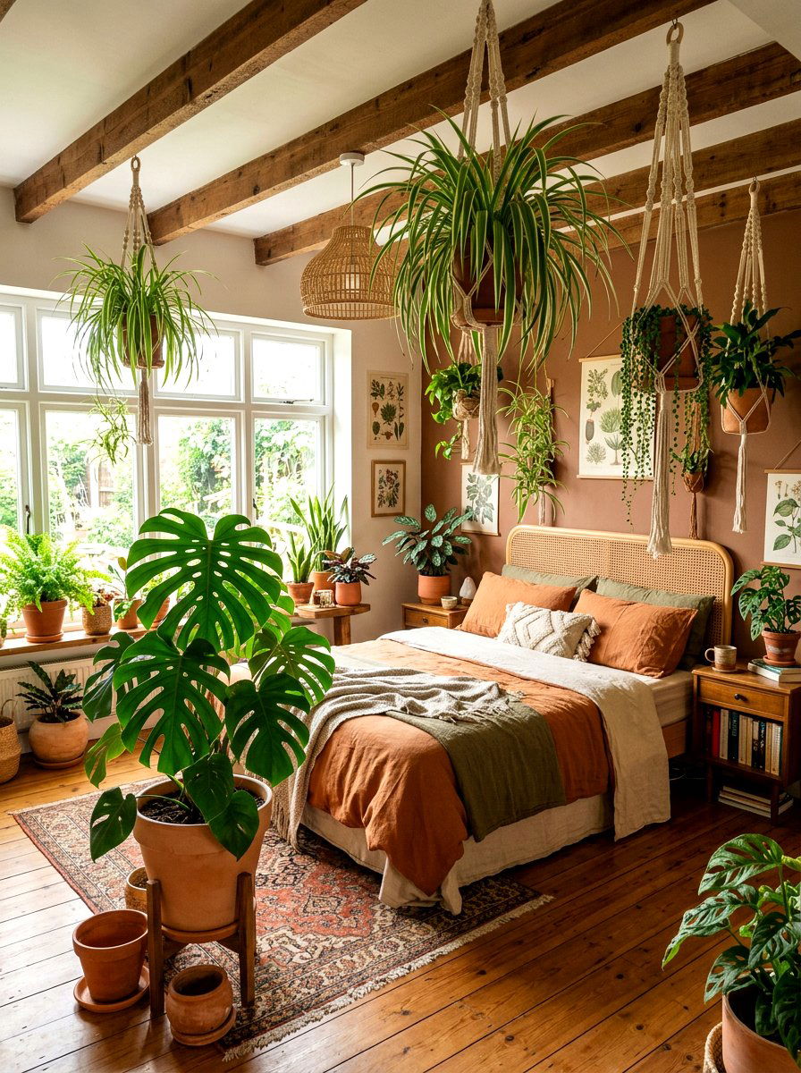 Indoor Plant Bedroom - 30 seventies bedroom ideas