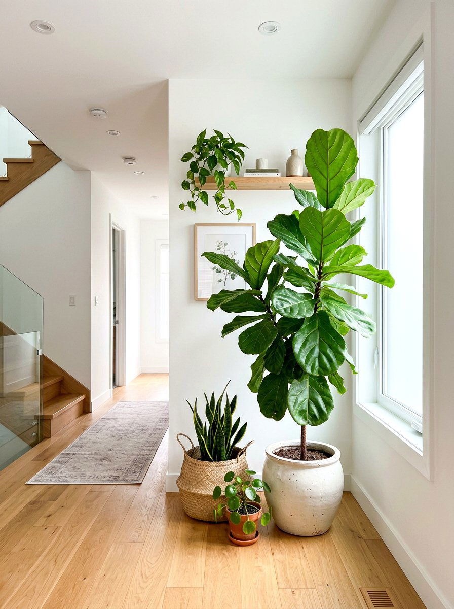 Indoor Plant Corner - 30 spring hallway refresh ideas