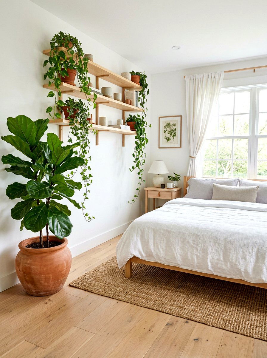 Indoor Plant Decor - 30 sanctuary bedroom ideas