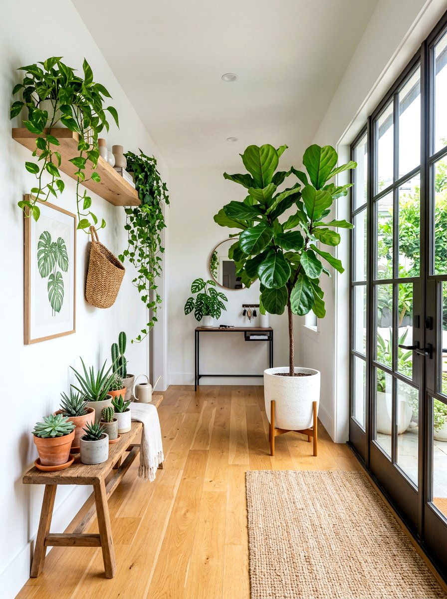 Indoor Plant Foyer - 30 warm welcome entryway ideas