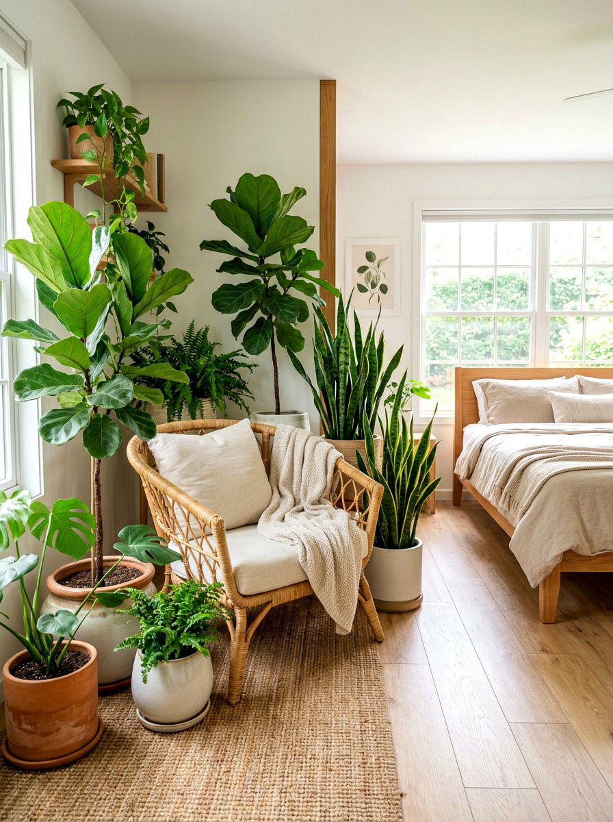 Indoor Plant Lounge - 30 bedroom mini lounge ideas
