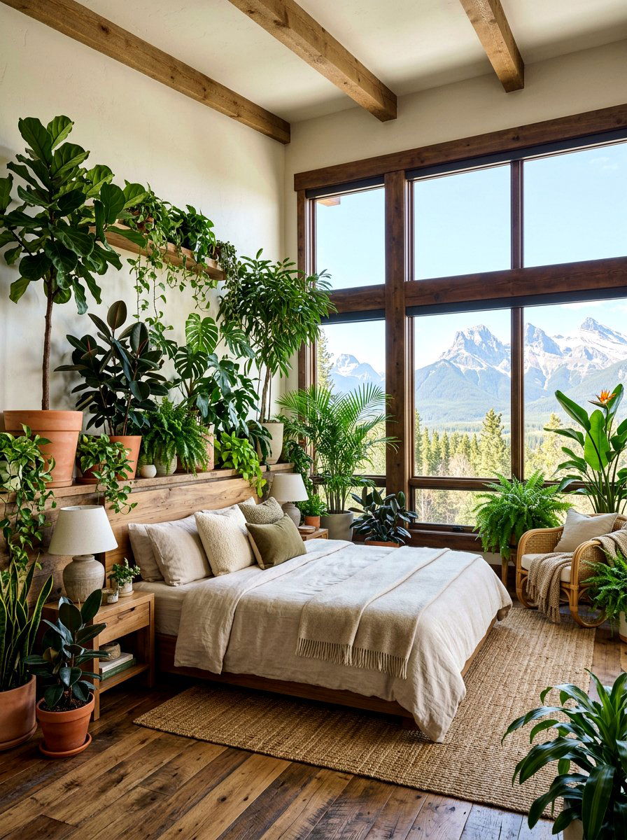Indoor Plant Mountain Bedroom - 30 mountain modern bedroom ideas