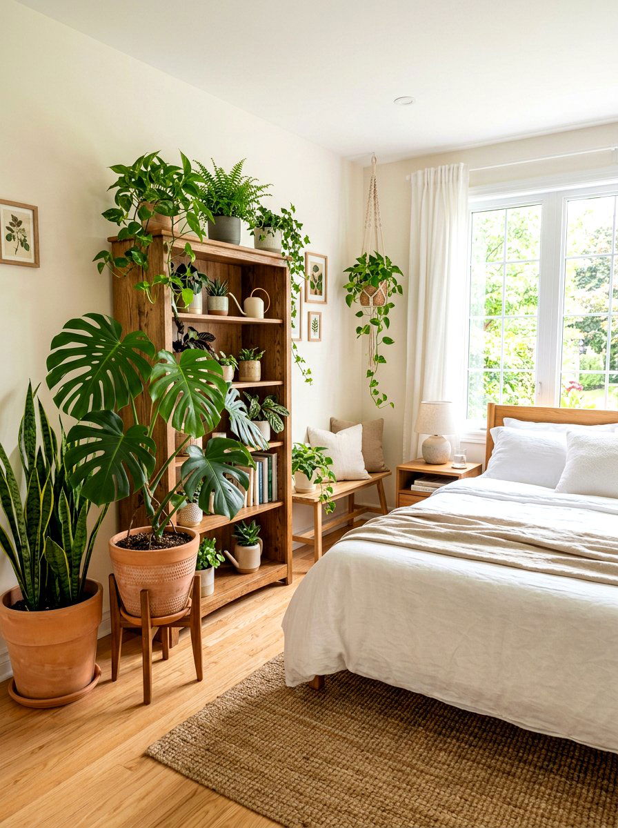 Indoor Plant Oasis - 30 phone free bedroom ideas