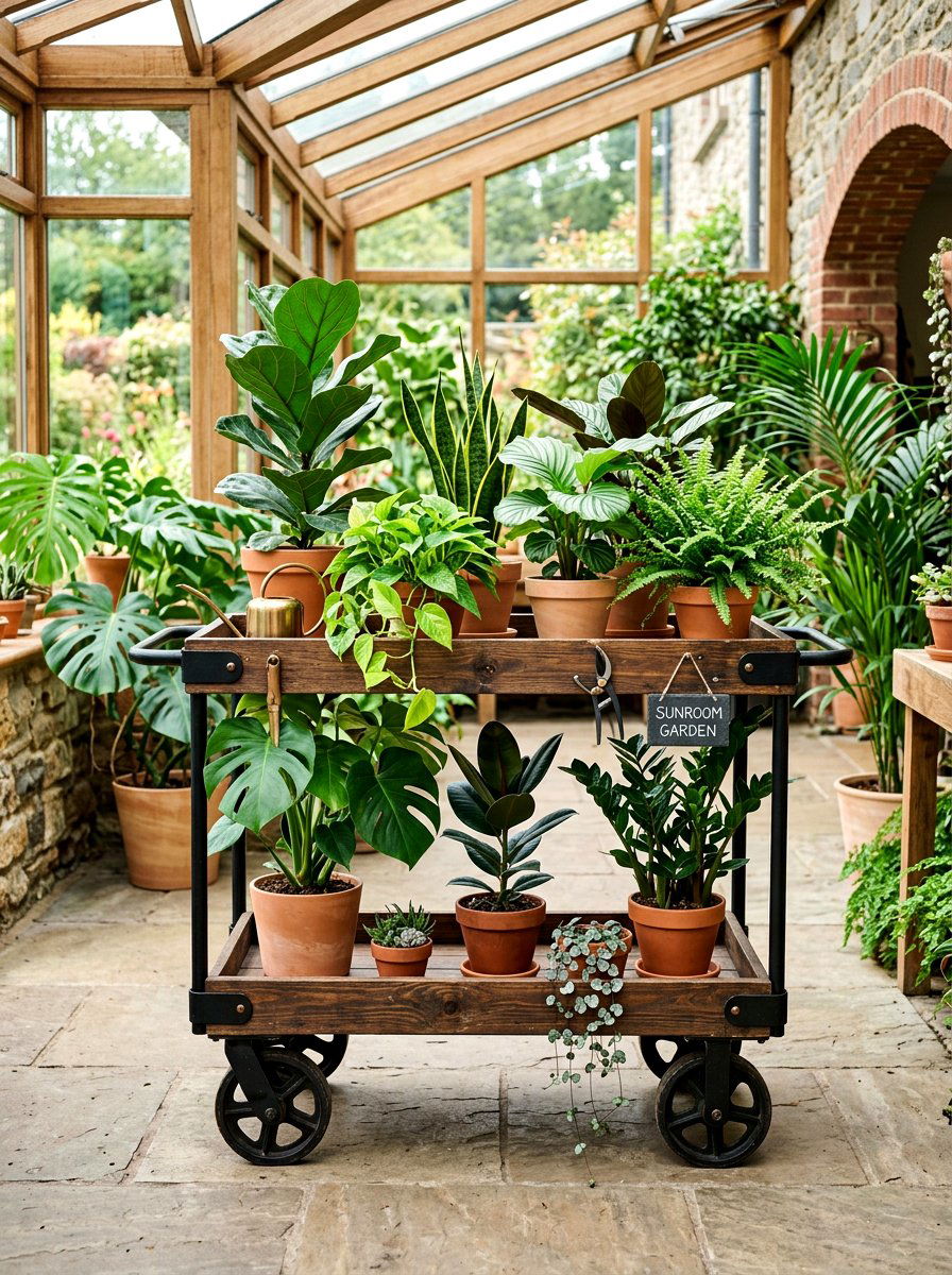 Indoor Plant Rolling Cart - 30 rolling cart storage ideas