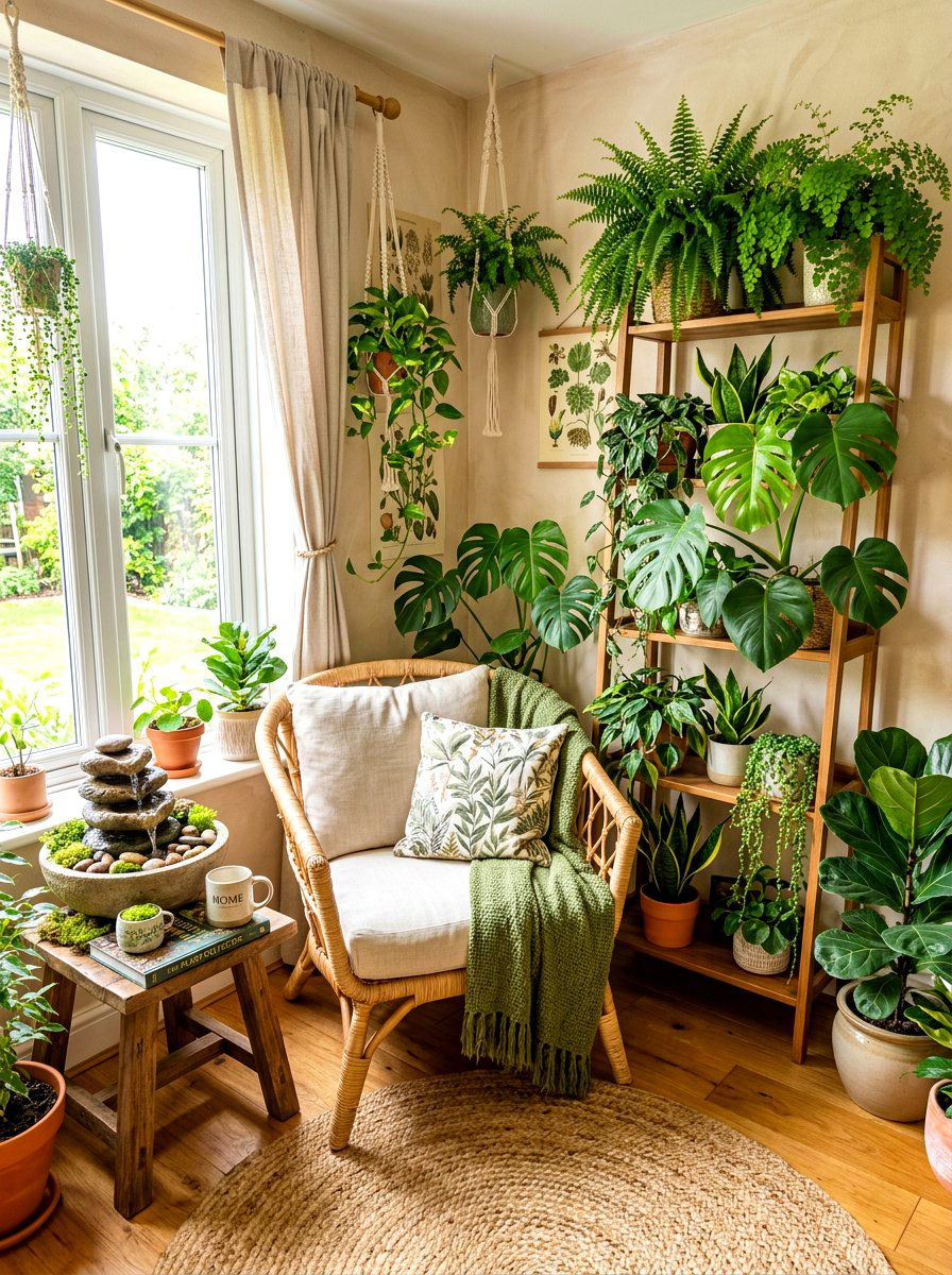 Indoor Plant Sanctuary Corner - 30 quiet corner decor ideas