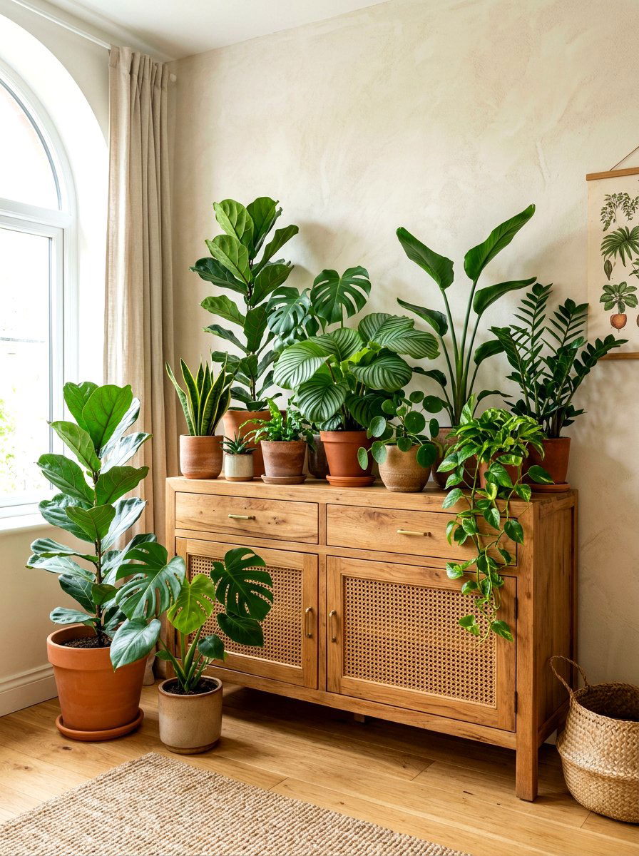 Indoor Plant Sideboard - 30 sideboard decor ideas