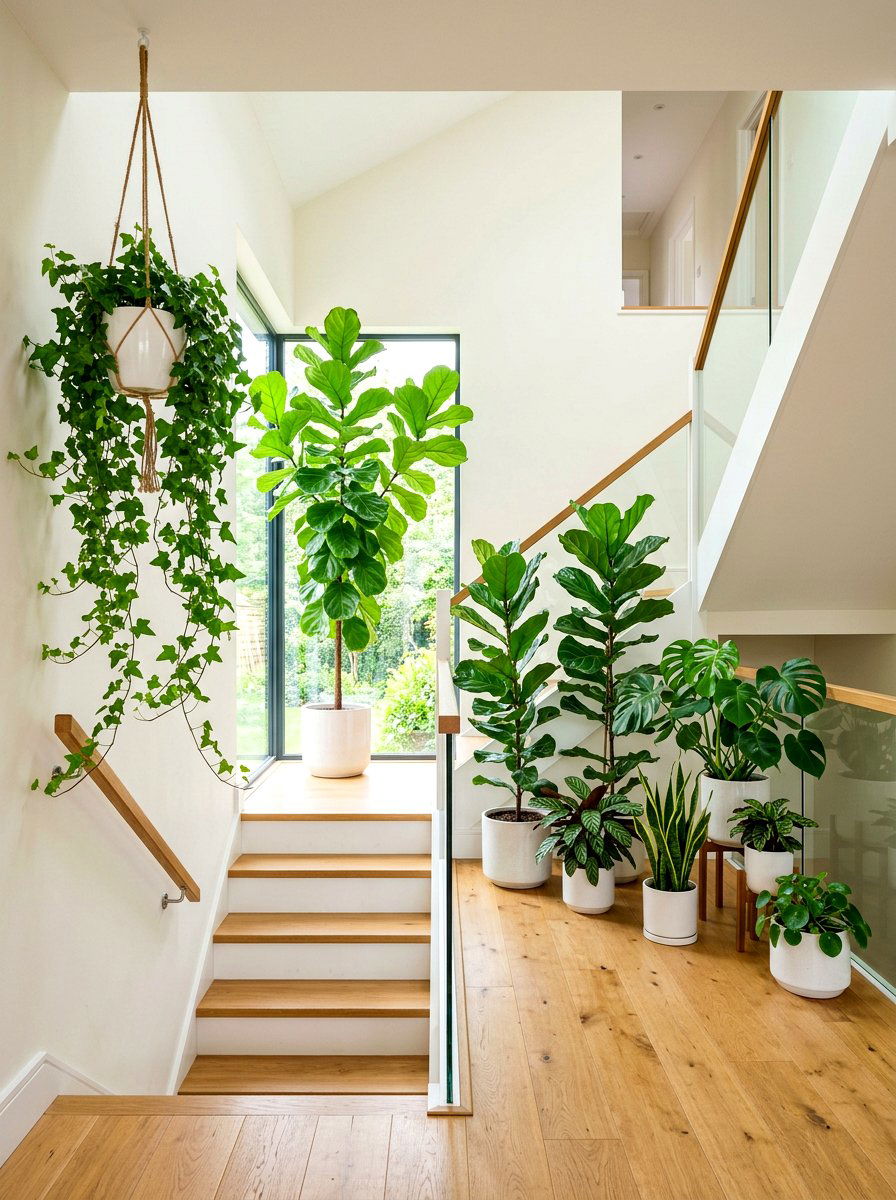 Indoor Plant Stair Landing - 30 stair landing ideas