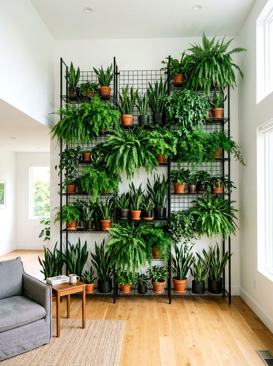 Indoor Plant Wall - 30 room divider apartment aesthetic ideas