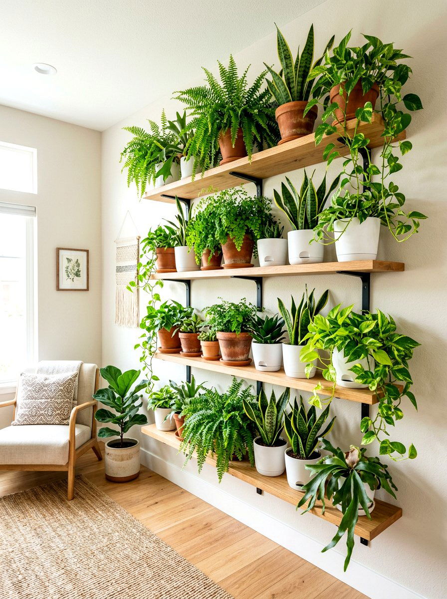 Indoor Plant Wall Shelf - 30 shelfie decor ideas