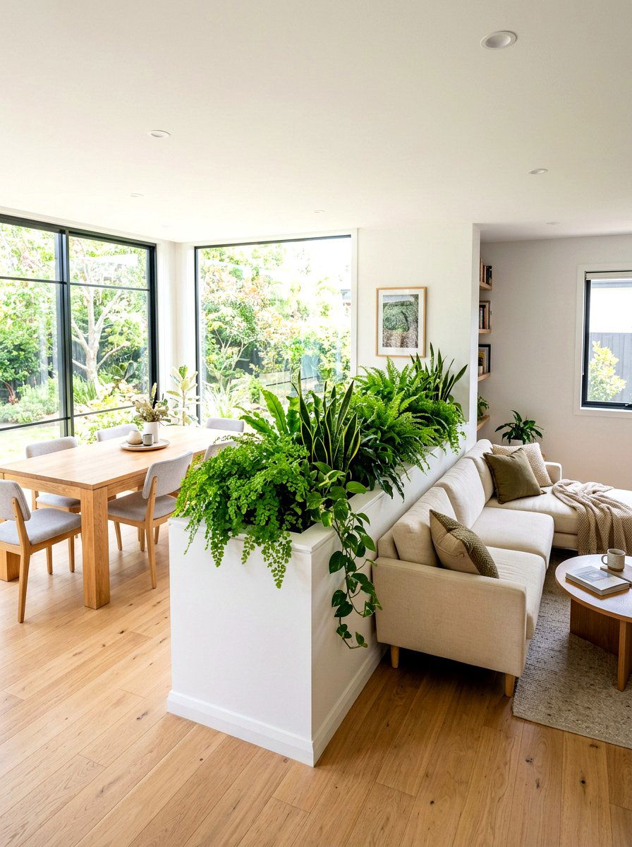Indoor Planter Box Wall - 30 half wall zoning ideas