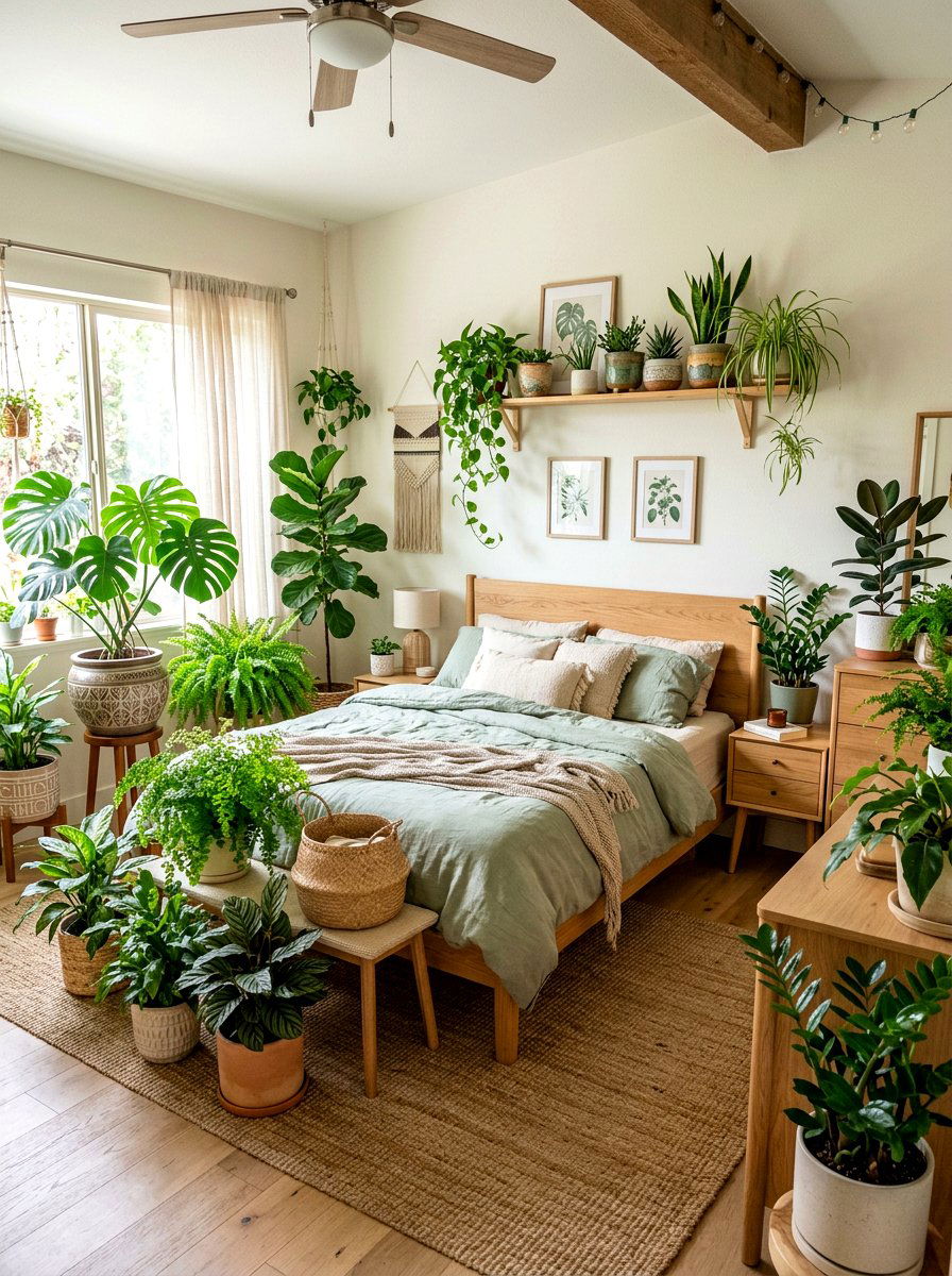Indoor Plants Bedroom - 30 cute bedroom decor ideas