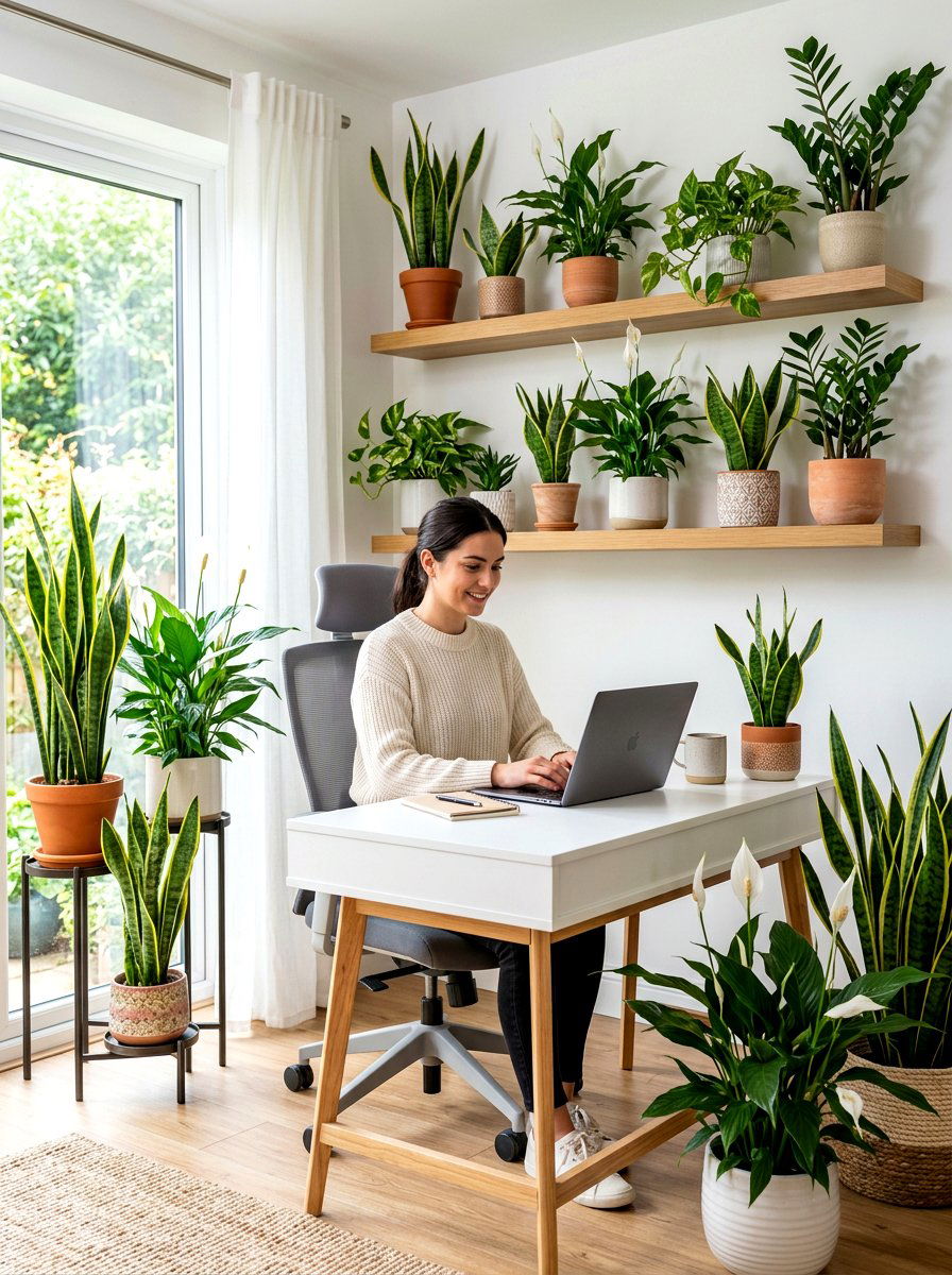 Indoor Plants For Air Quality - 30 energy efficient home office ideas