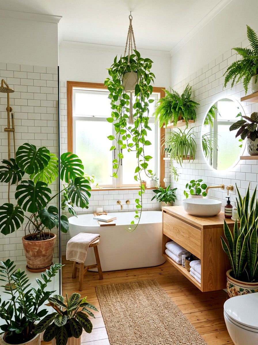 Indoor Plants For Bathroom - 30 eco bathroom ideas