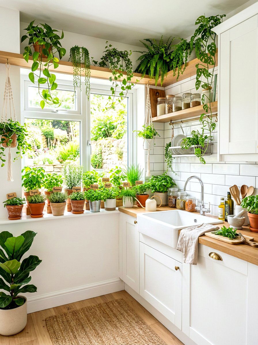 Indoor Plants Kitchen - 30 Scandinavian kitchen ideas