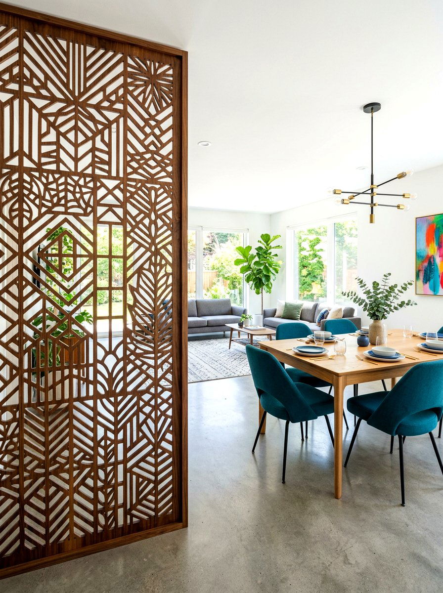 Indoor Room Divider Laser Cut Wood - 30 laser cut privacy panel ideas