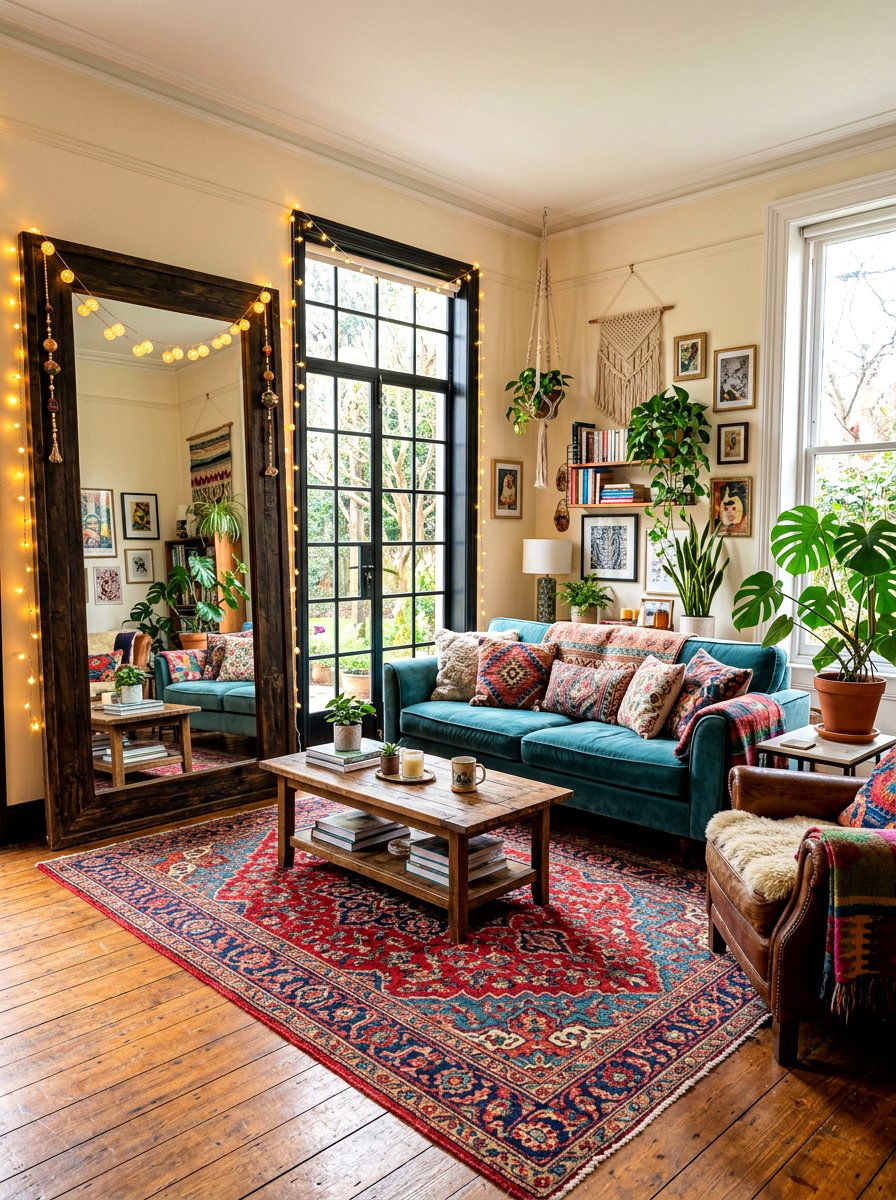 Indoor String Light - 30 no overhead light living room ideas