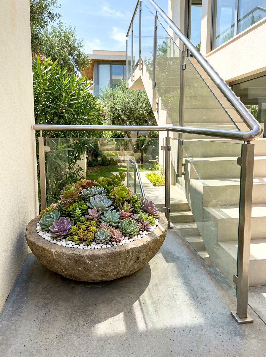 Indoor Succulent Garden - 30 staircase plant corner ideas