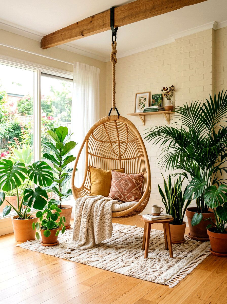 Indoor Swing - 30 playful apartment decor ideas