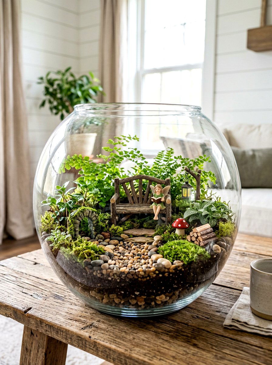 Indoor Terrarium Fairy Garden - 30 fairy garden ideas