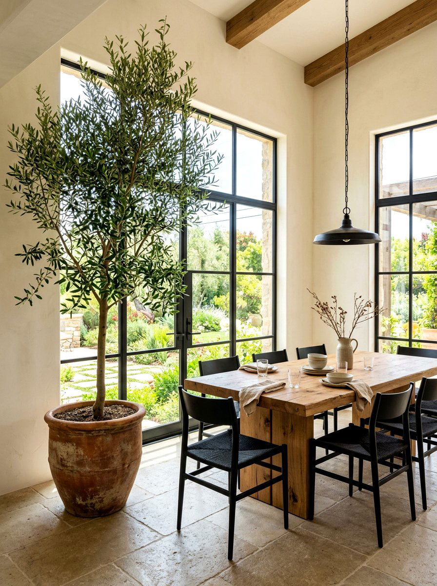 Indoor Tree Dining Area - 30 biophilic interior design ideas