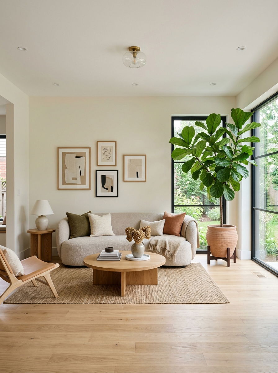 Indoor Tree Living Room - 30 organic modern living space ideas