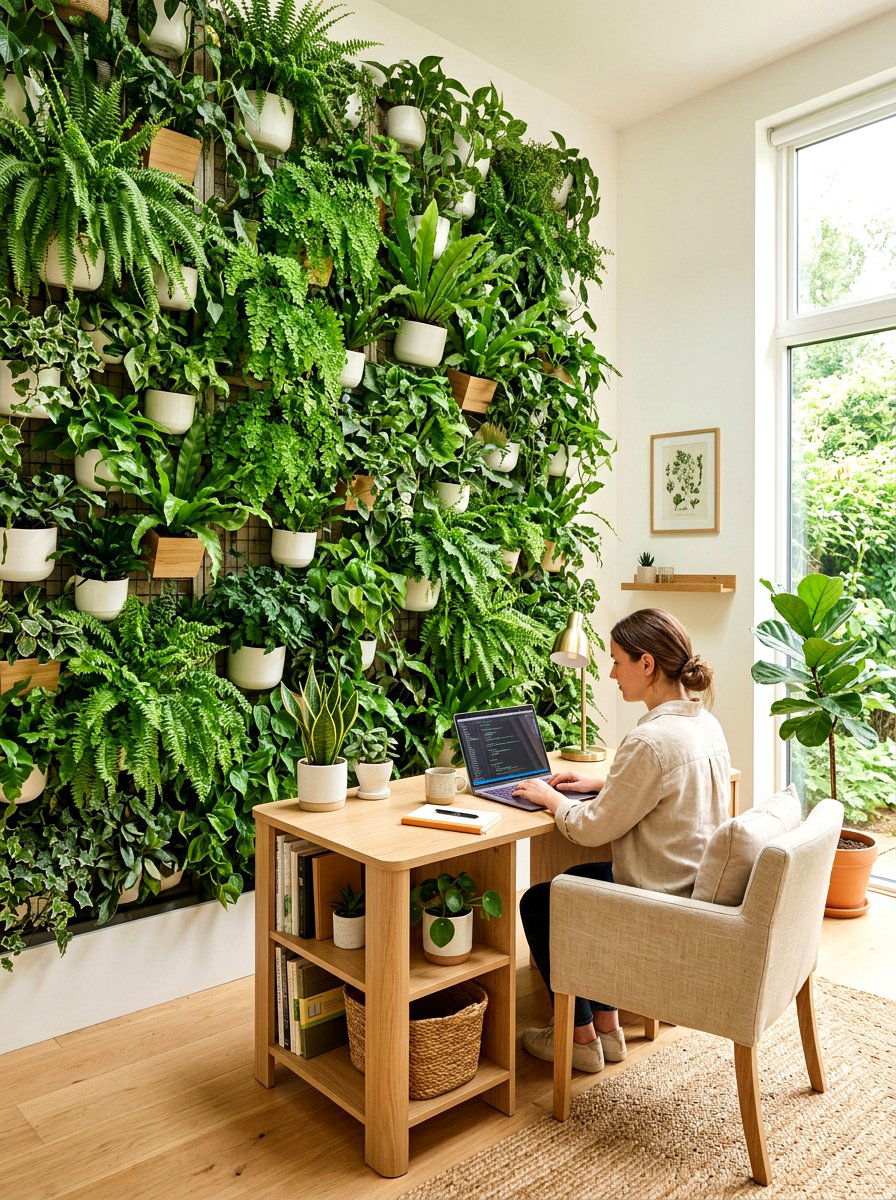 Indoor Vertical Garden - 30 study wall ideas