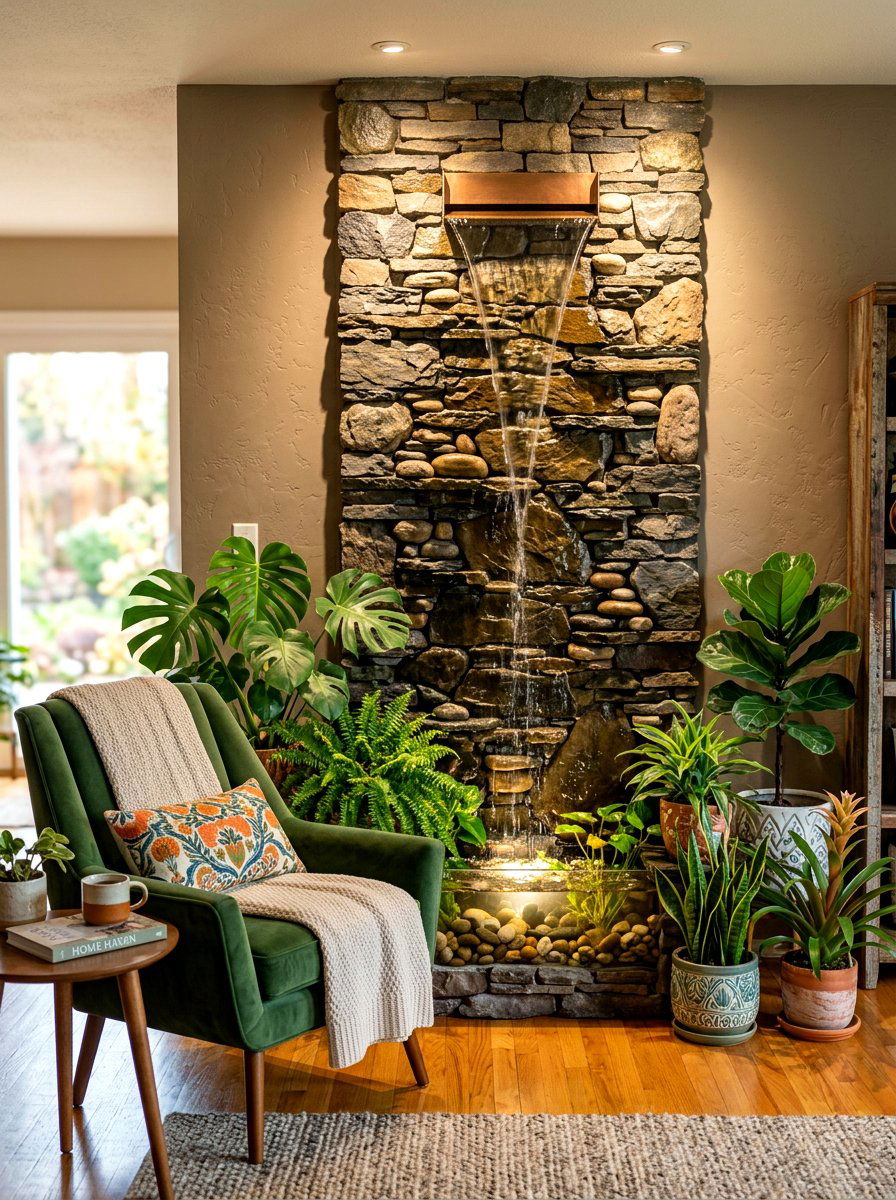 Indoor Water Feature - 30 wellness room ideas