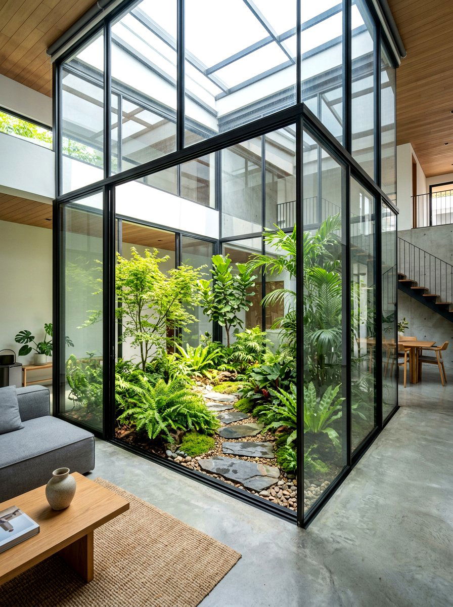 Indoor courtyard - 30 broken floor plan ideas