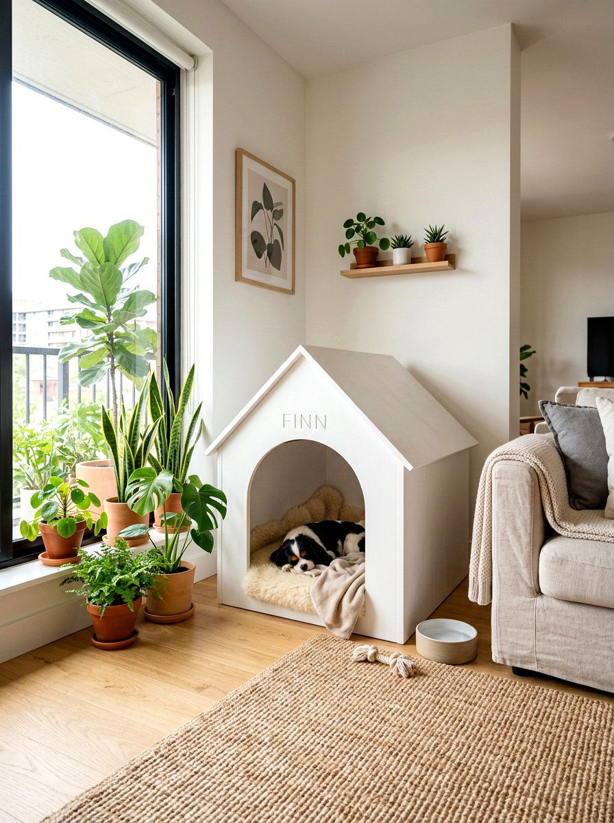 Indoor dog house - 30 pet room ideas