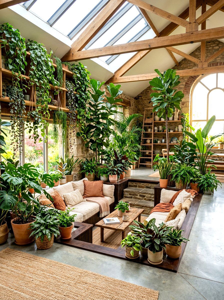 Indoor garden living room - 30 nature inspired living room ideas