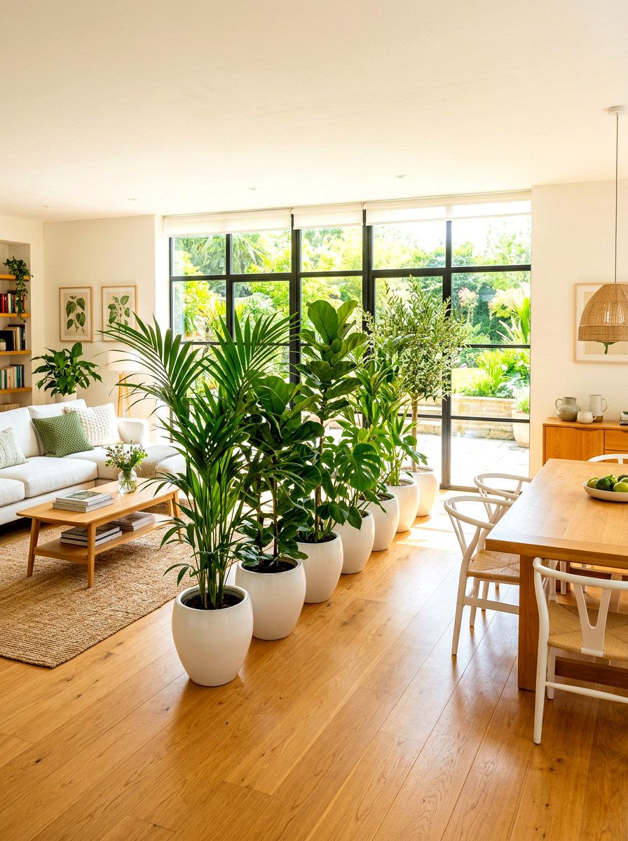 Indoor garden zone - 30 zoned open concept ideas