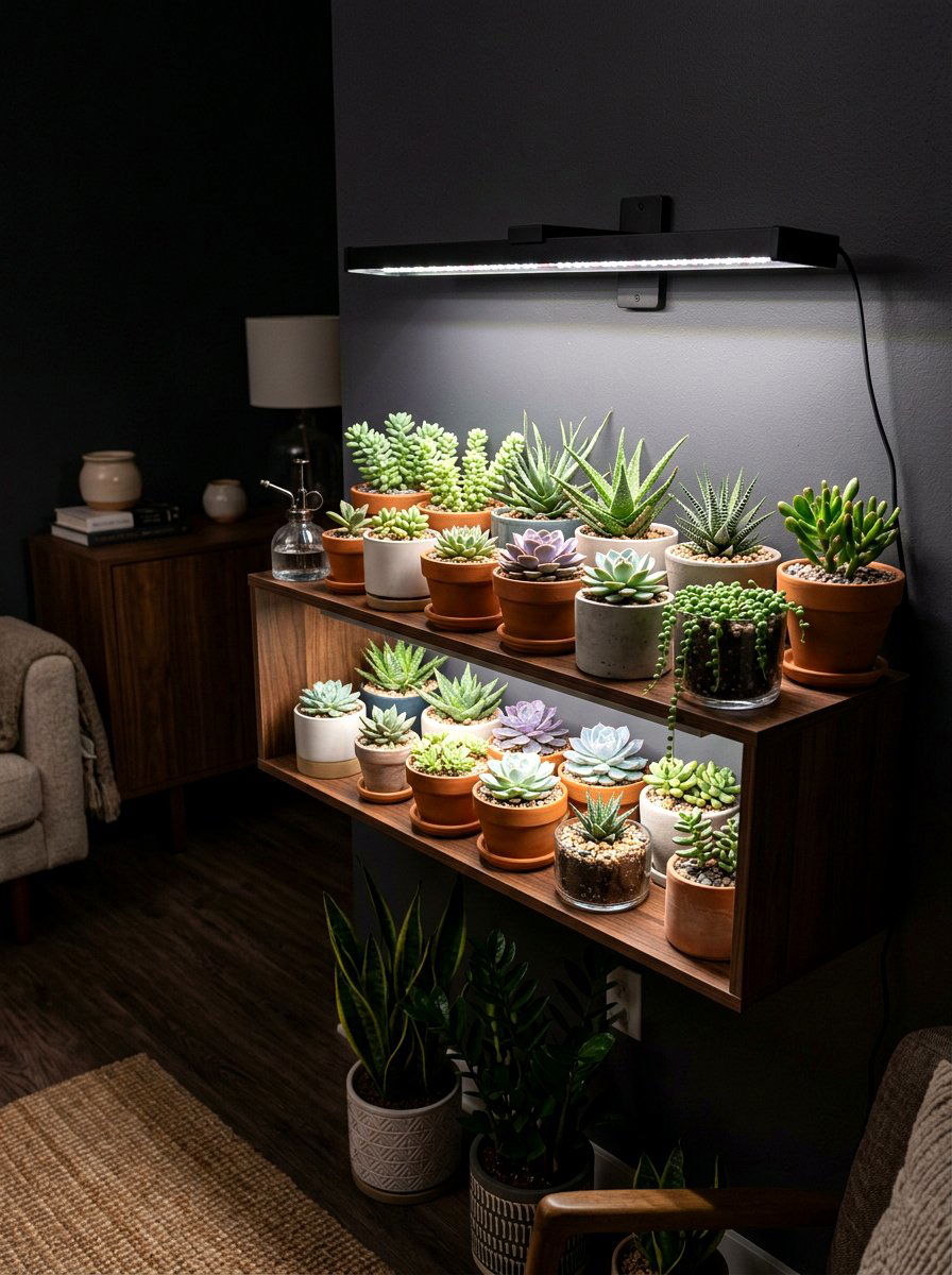 Indoor grow light - 30 apartment garden ideas