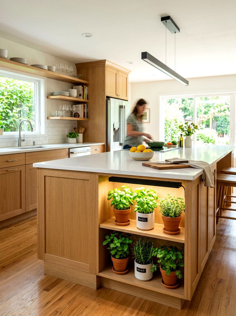 Indoor herb garden - 30 island end cap ideas
